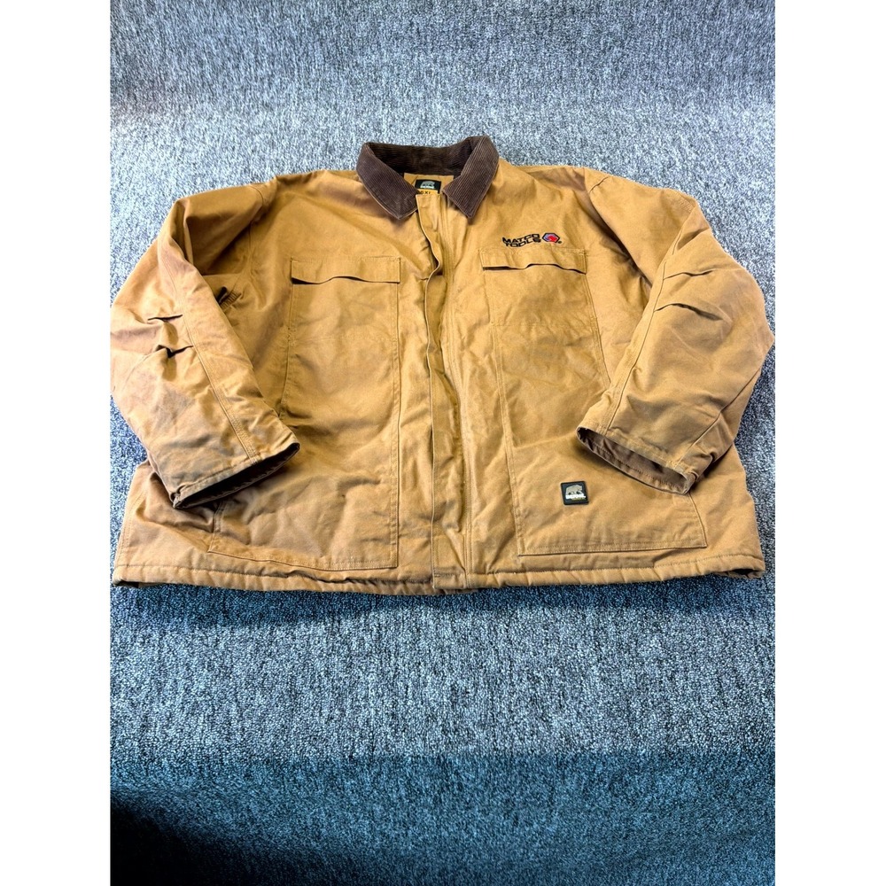 Berne Matco Tools Chore Jacket Mens 5XL Brown Duck Canvas Heavyweight Full Zip